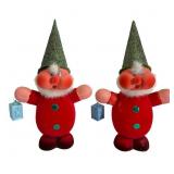 Two Vtg West German Santa/Elf Candy Boxes