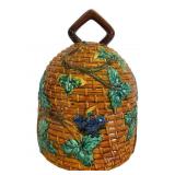 Majolica Beehive Cheese Dome, Missing Base