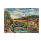 Charles Frith Oil on Canvas River Landscape
