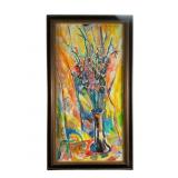 Colorful Floral Still Life Oil on Canvas