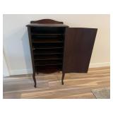 Antique Mahogany Record Cabinet, 38 1/2" Tall