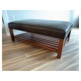 Large bench with lower shelf, 46.5 x 30 in