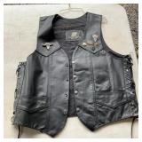GenuineLeather Vest with Pins & Patches
