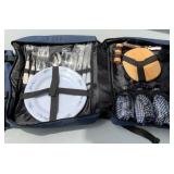 Picnic Case with Plastic Wine Glasses & Plastic Pl