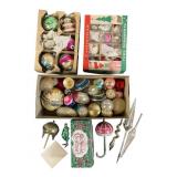 Large Lot Glass Christmas Ornaments