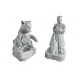 2 Herend Hungary Fig. Lion Cubs, Woman w/ Goose