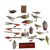 Mercury Glass Bird Ornaments & German Tint