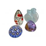 Murano & Caithness Paper Weights Lot of 4