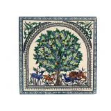 Tree of Life Tile Mural on Board, 18ï¿½ x 18ï¿½
