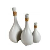 Trio Decorative Nesting Ceramic Vases with R