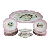 15pc Victorian Carlsbad Austria Fish Porcel