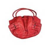 Cole Haan Red Pebbled Leather Tote Handbag