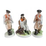 3 Zsolnay Pecs porcelain figurines from Hungary