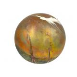 Giusti Studio Copper Glaze Egret Globe, 1980s