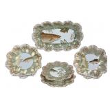 Antique 1855 Five Pcs. Limoges Ovington Broï¿½s Fish