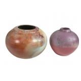 Saggar-Fired Vase & French Studio Pottery