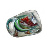 Signed Art Glass Paperweight, 4 Inches