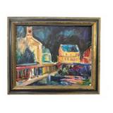 Charles Frith Oil Night Scene Johnson VT 1996