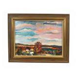 Charles Frith Oil on Board Farm Scene