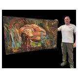 Charles Frith Abstract Nude, Oil on Canvas