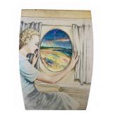Charles Frith Oil on Board, Woman & Seascape