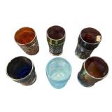 6 Carnival Glass Tumblers, 5 Inches