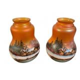 Hand Painted Glass Lamp Shades, 6" Tall