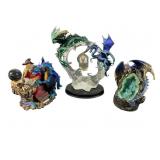 3 Dragon Statues, Michael Whelan, Wizard, etc