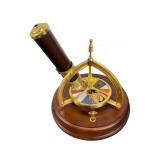 Decorative Brass & Wood Kaleidoscope Model