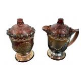 Iridescent Glass Creamer & Sugar Set 6 in.