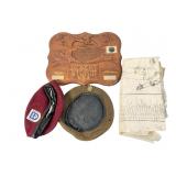 Desert Storm Plaque & Military Berets Lot