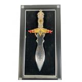 Dragon Hilt Dagger & Felt Wood Display