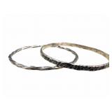 2 Heavy Sterling Dangle Bangles