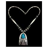 Joe H. Quintana Cochiti Silver & Turquoise Necklac