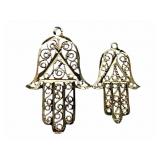 14k Gold Filigree Hamsa Hand Pendants