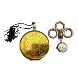 Sterling Acro Bond Watch Brooch & Compact