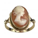10k Cameo Ring with Carved Cabochon