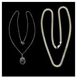 2 Sterling Necklaces: Bismarck Chain +
