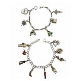 2 Sterling Charm Bracelets