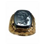 10k Gold & Hematite Roman Soldier Intaglio