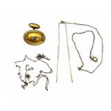 10k Hair Pin, Diamond Cufflink & Scrap Lot