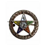 Vintage 14k & Diamond Eastern Star Pin