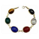 14k Carved Stone Scarab Bracelet