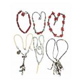 Vintage Unique Coral & Stone Beaded Necklaces