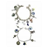 2 Sterling Charm Bracelets