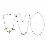 Sterling Zuni Fetish, Turquoise & Coral Necklaces