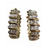 Gold or Gold Filled Hoops & Diamond Accents
