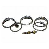 6 Sterling Rings
