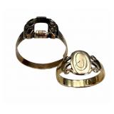 2 Antique 10k Rings
