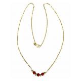 18k Coral Bead Necklace, 16 Inch, 1.4 DWT